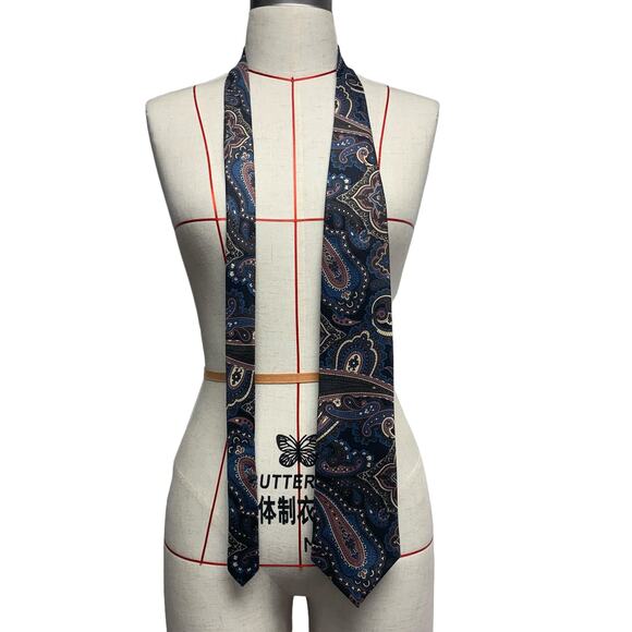 Vintage Christian Dior Mens Paisley Printed Neck Tie - Picture 6 of 8